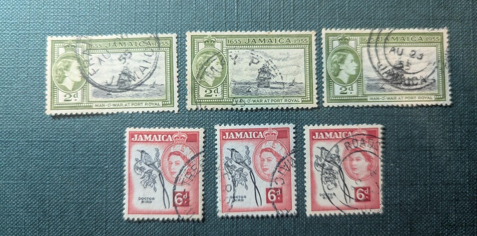 Jamaica Scott # 166 & 1955 The 300th Anniversary of Jamaica Lot Of 6