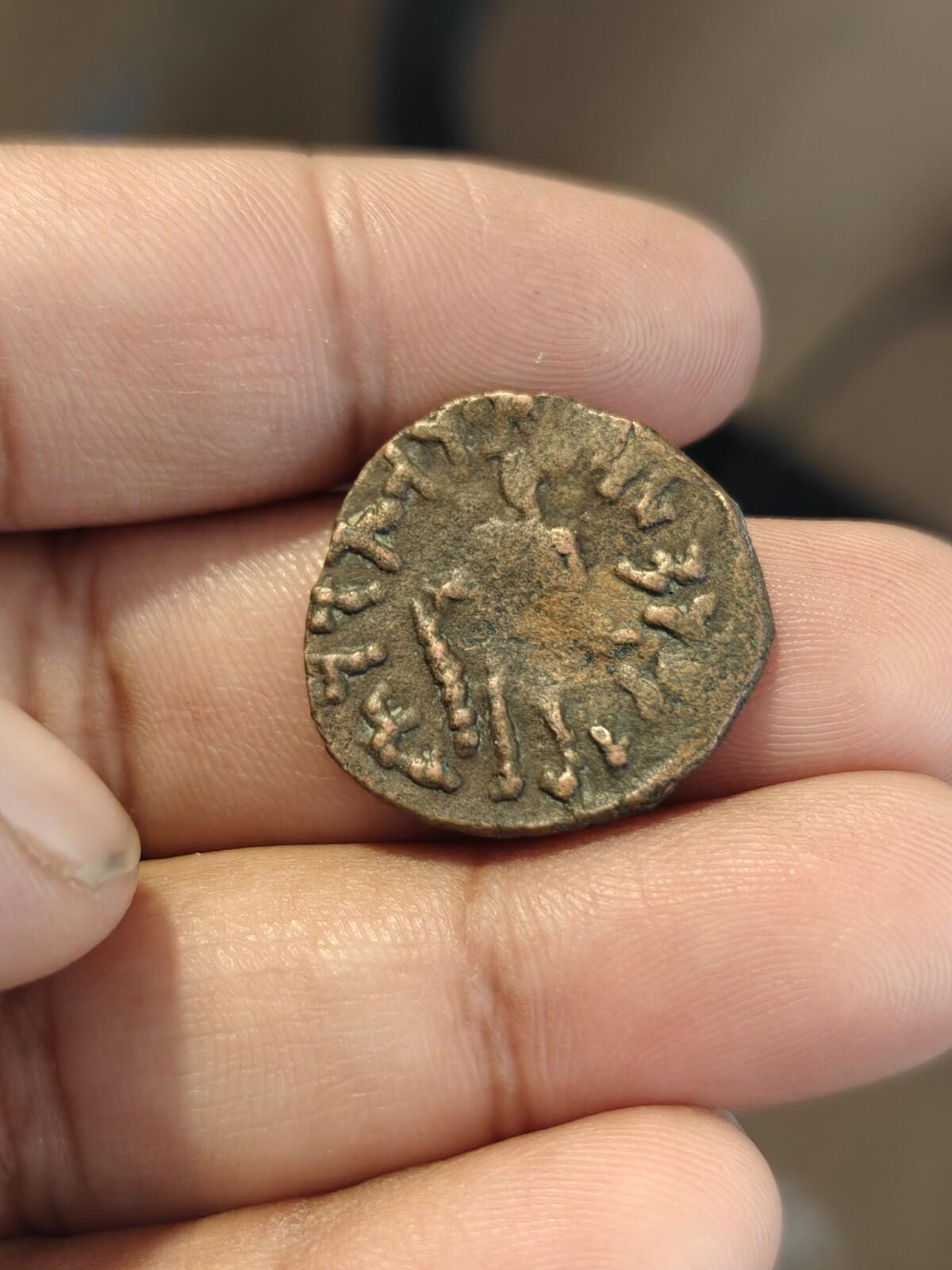 Excellent copper unit Kujula Kadphises 30-80 AD Kushan Coin