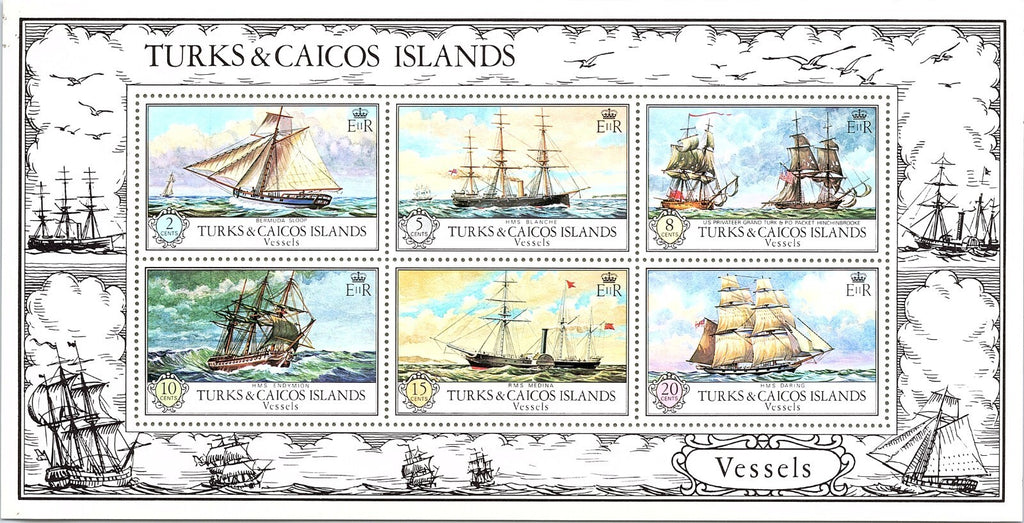 TURKS & CAICOS 1973 SAILING/STEAM SHIPS SC280-5 VF MNH Souvenir Sheet