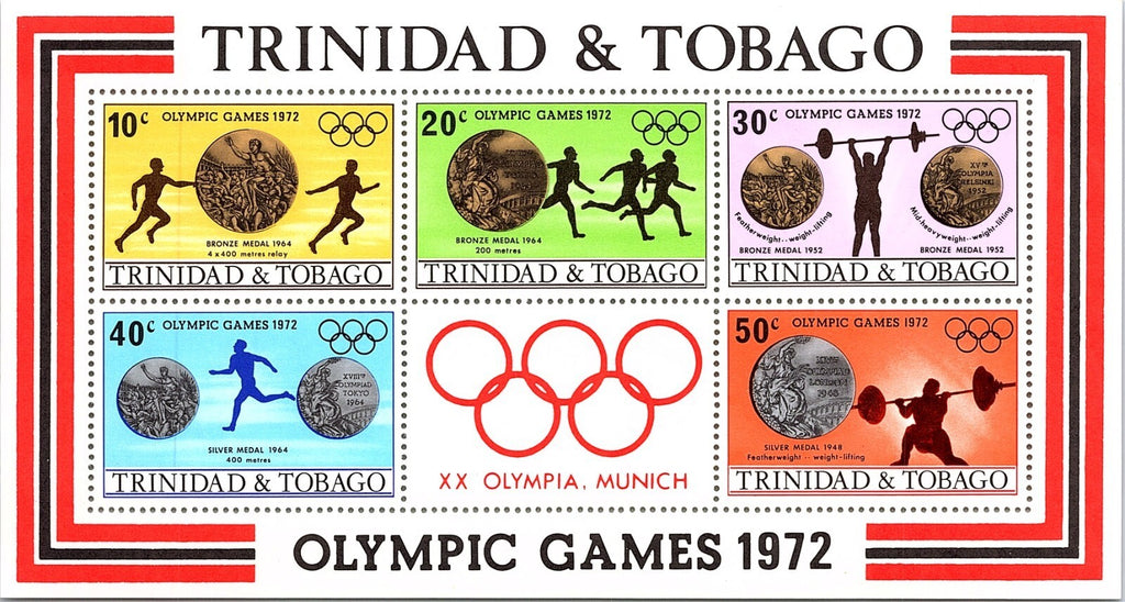 Trinidad & Tobago Olympic Games 1972 Scott # 223 - 227a MNH