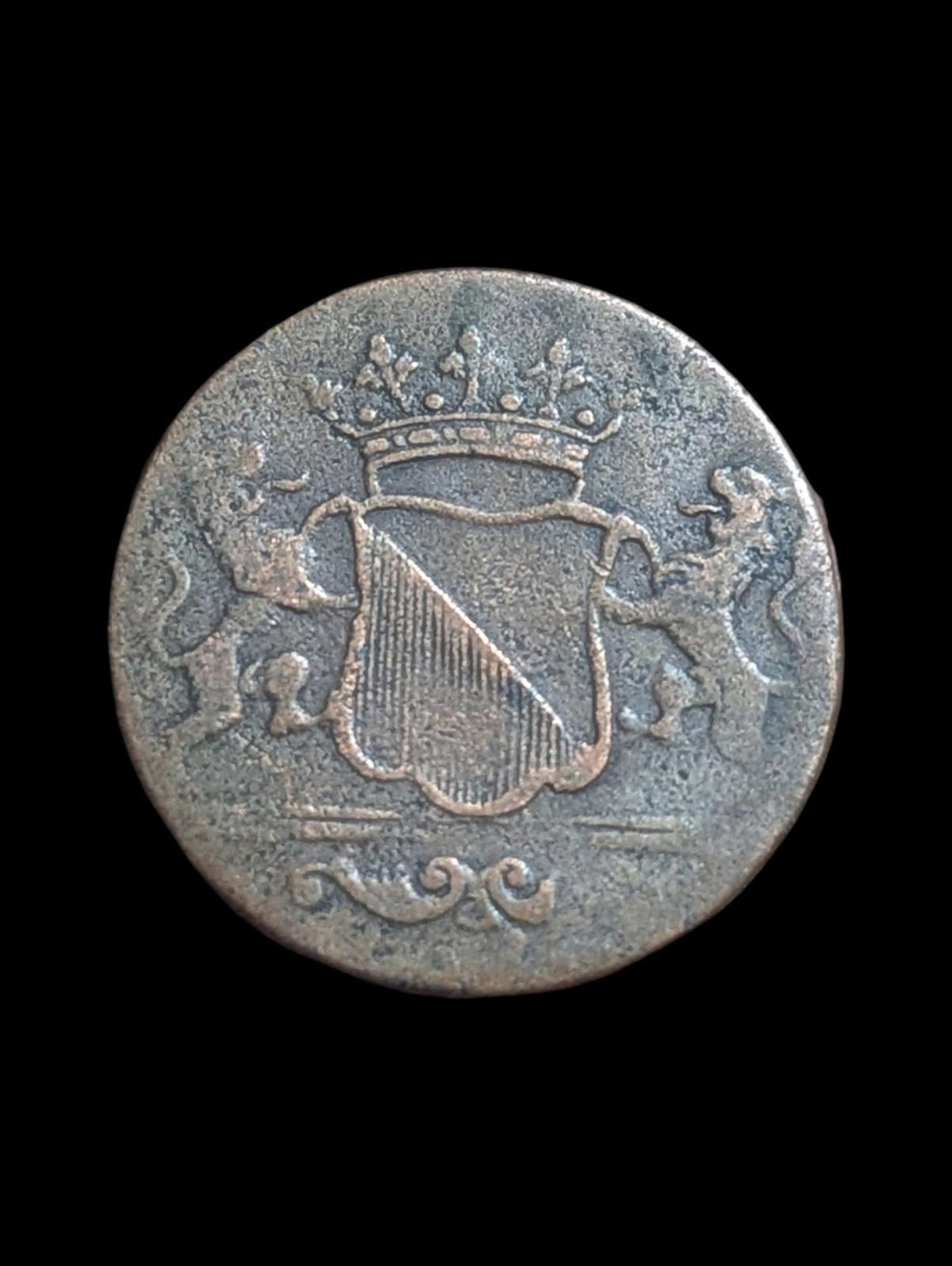 1794 VOC 1 Duit Utrecht Pays-Bas Utilisation coloniale Pré-pièce de New York