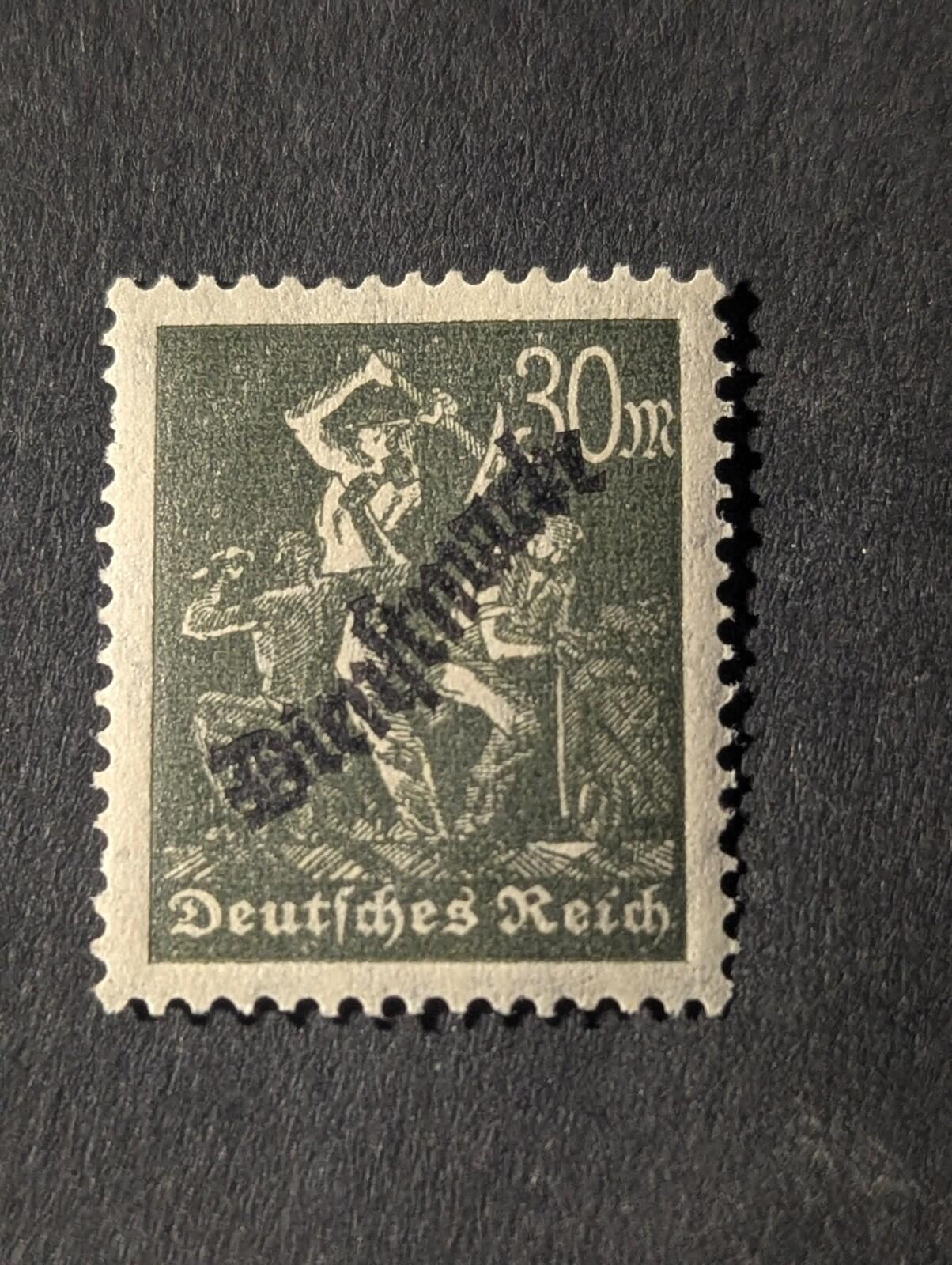 Germany Stamp Deutsches Reich Dienstmarke 30 Mark 1923 Michel Nr. D 76