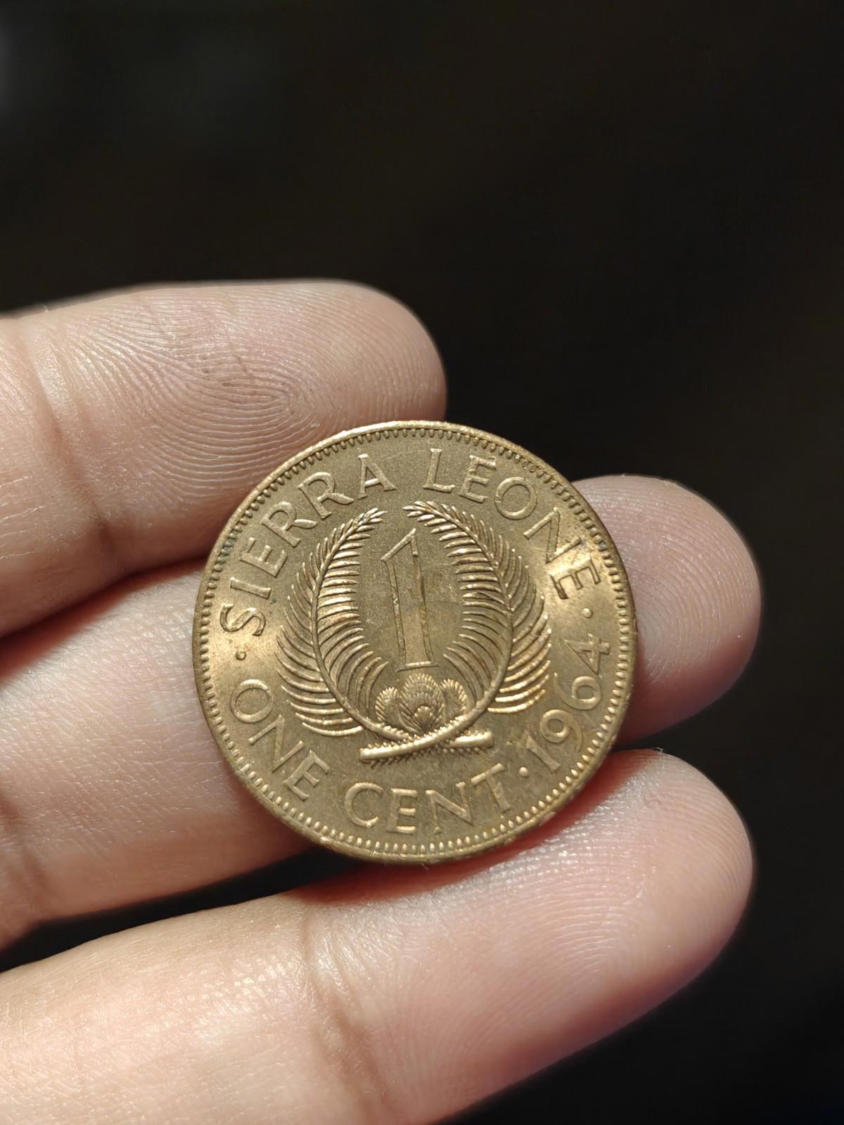 SIERRA LEONE 🇸🇱 PIÈCE DE UN (1) CENT 1964 Wow Grade