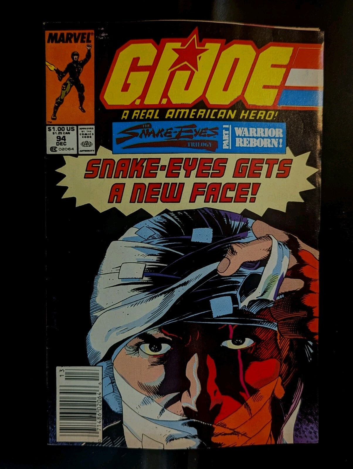 G.I. Joe A Real American Hero #94 Newsstand Marvel 1989 Snake Eyes Trilogy G4