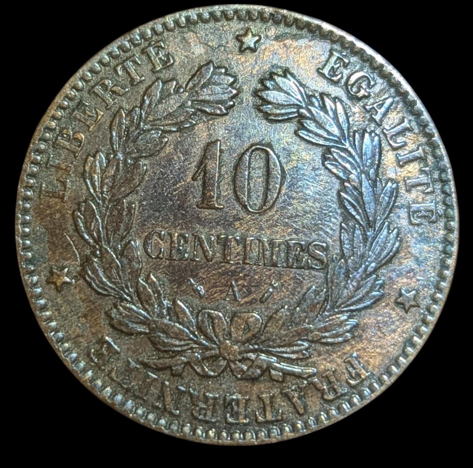 1896 A France 10 Centimes Coin, km815.1,Rare Coin 🇫🇷 Luster
