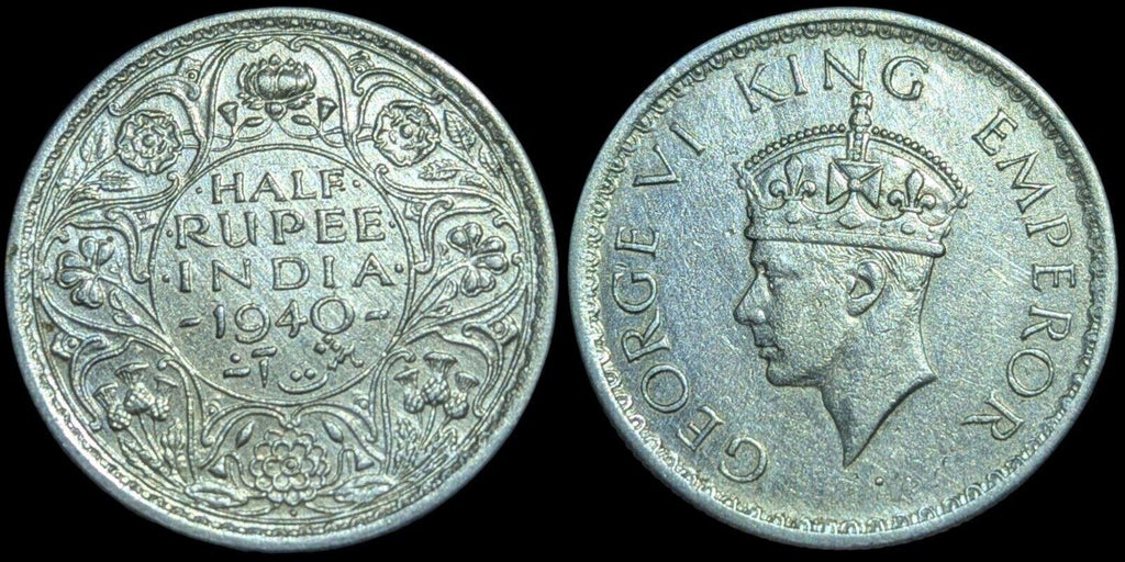 1940 Beautiful grade  Uncirculed British India King George VI silver Half rupee