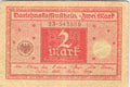 1920 German Empire 2 Mark Banknote Reichsmark WWII Reichsbanknote Germany