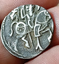 #X19#Indian OHINDA DYNASTY Samanta Deva(850-1000AD) HORSE & BULL SILVER coin