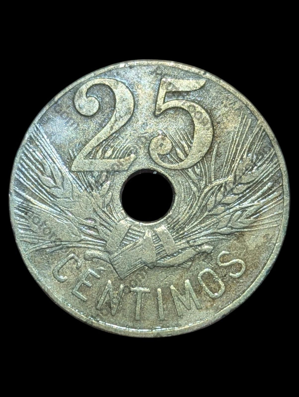 Pièce espagnole de 25 centimes, Espagne, 1927, vintage #2