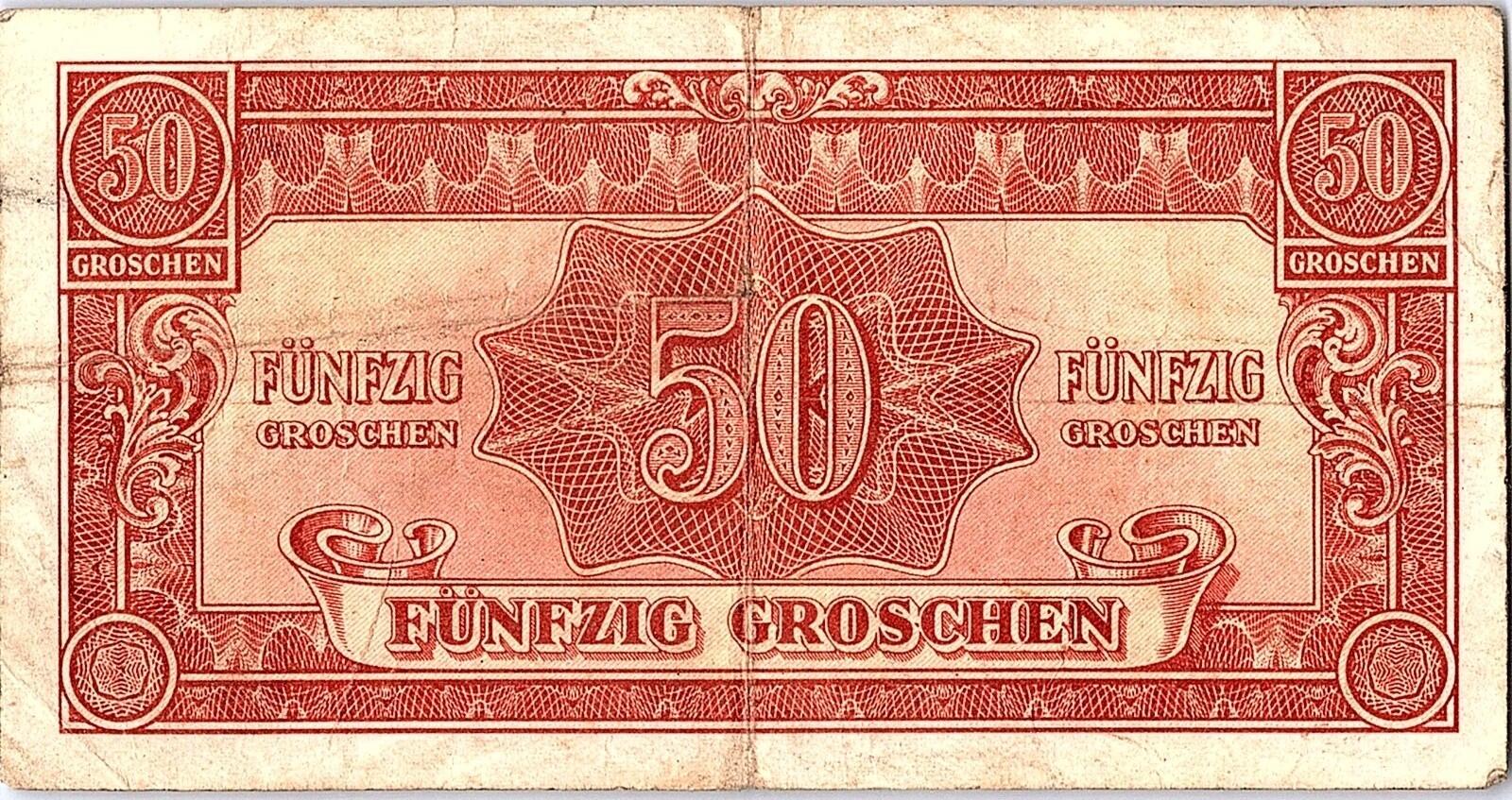 AUSTRIA, 50 GROCHEN, P#102, ALLIED OCCUPTION WWII, 1944