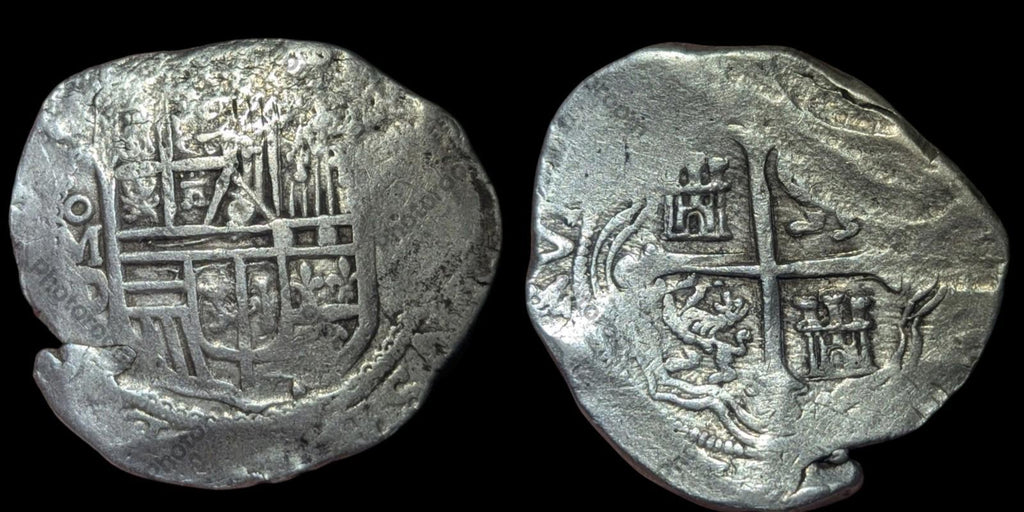 Pirate Cob Spanish colonial coin Philip III Silver 8 Reales Mexico MD 1618, 23g