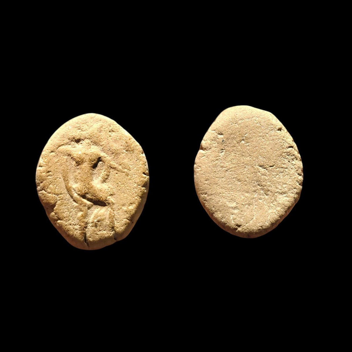 Ancient Greek Roman Circa 1st-3rd centuries AD Terracotta Clay Bullae Tessera