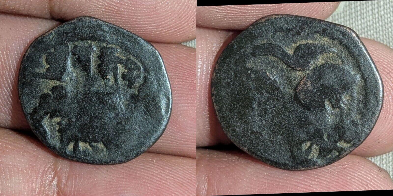 Rare, de haute qualité, Shahi d'Ohind, Vakka Deva, jital en bronze, c. 870-1000 après J.-C.