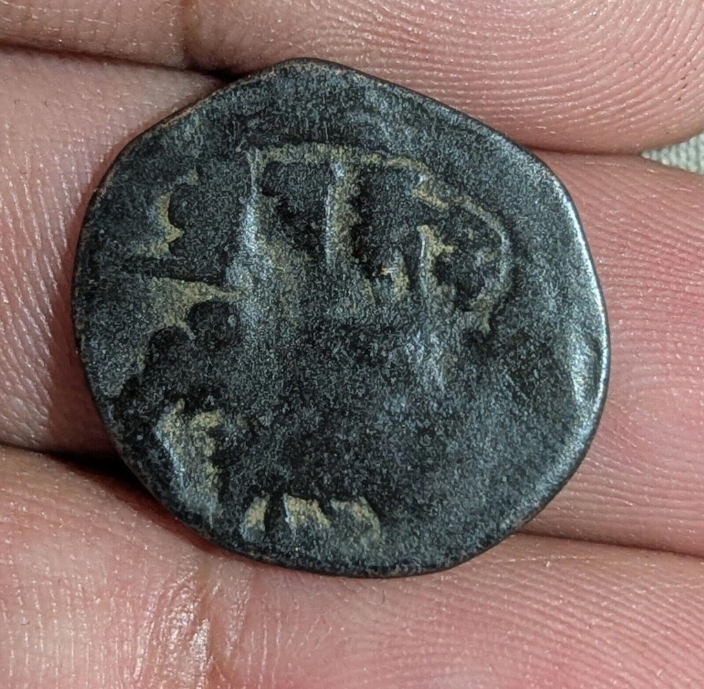 Rare, de haute qualité, Shahi d'Ohind, Vakka Deva, jital en bronze, c. 870-1000 après J.-C.