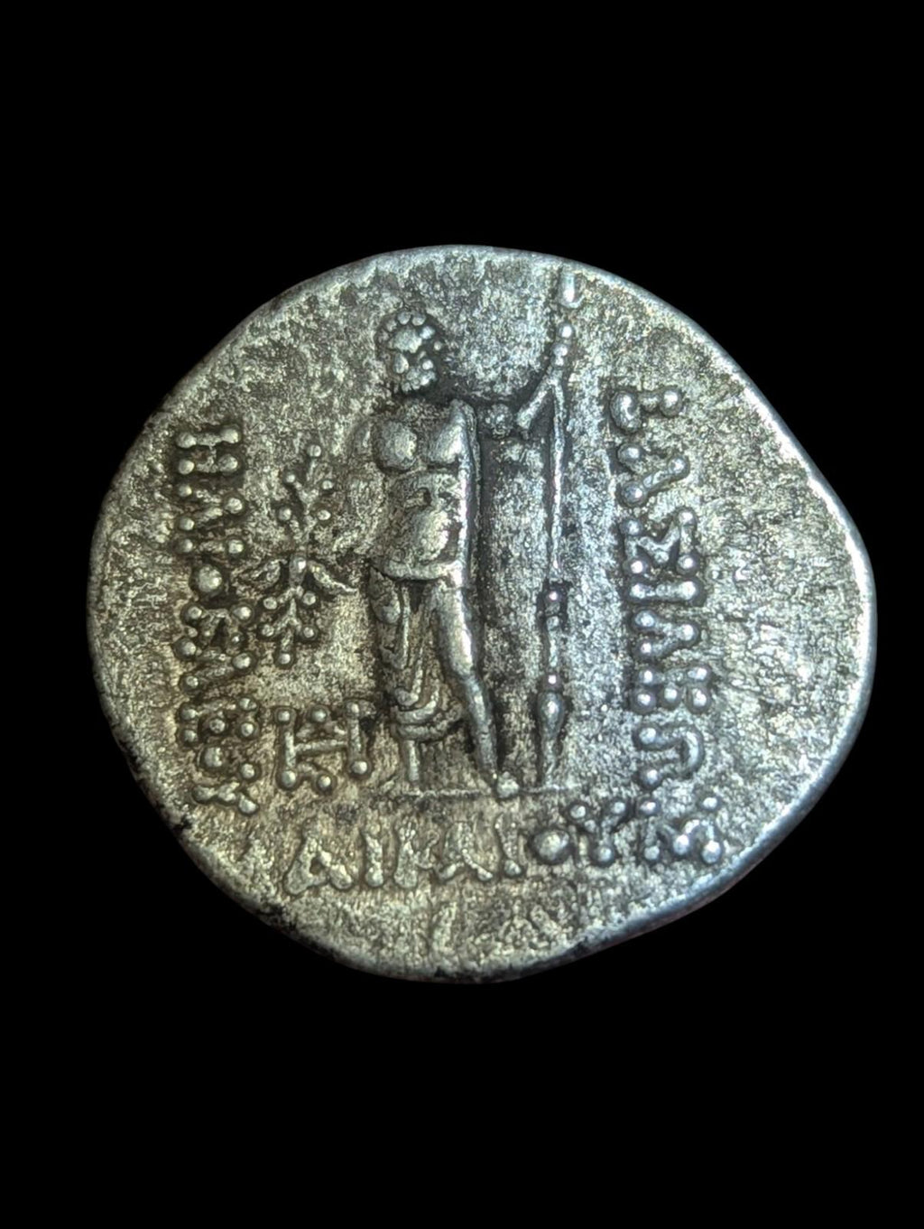 巴克特里亚印度希腊王国，欧克拉底二世（Eukratides II Soter）纪念币，四德拉克马，公元前145-140年，C/Mark*