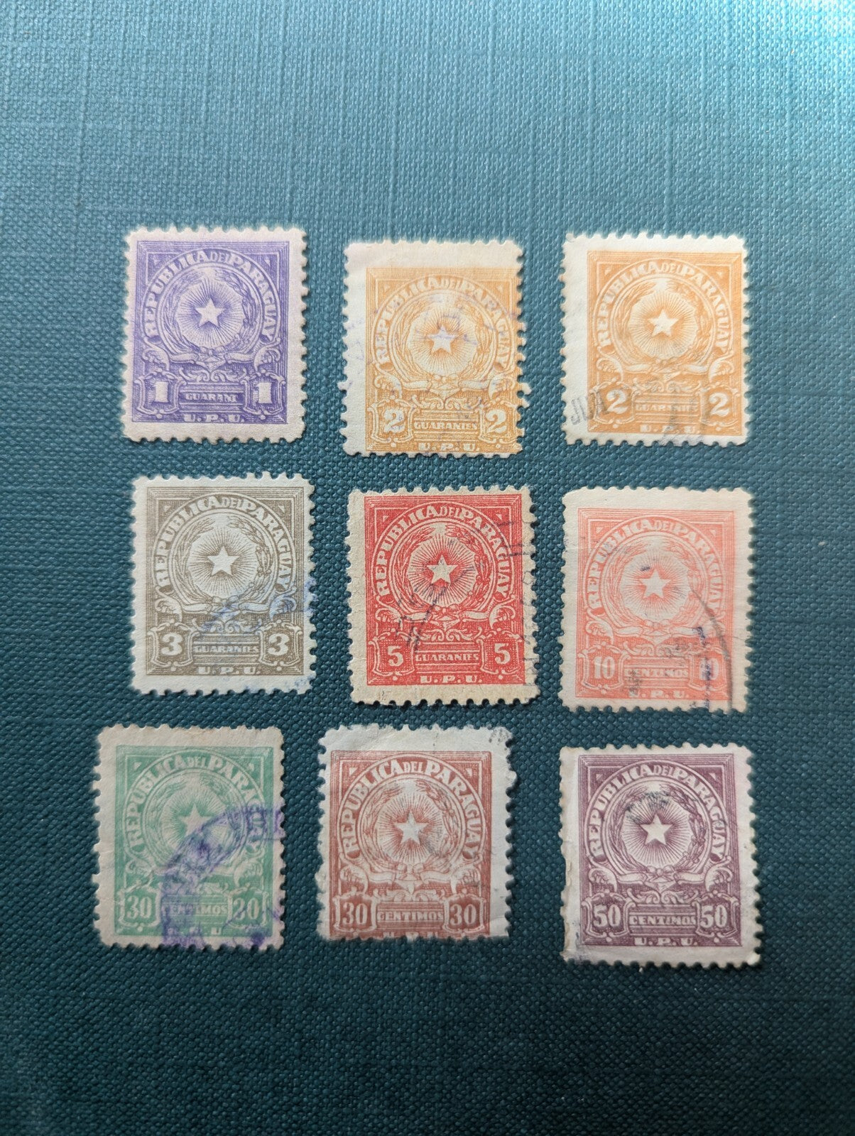 9 Of Set PARAGUAY Sc 459-62 LH ISSUE OF 1950 - ARMS