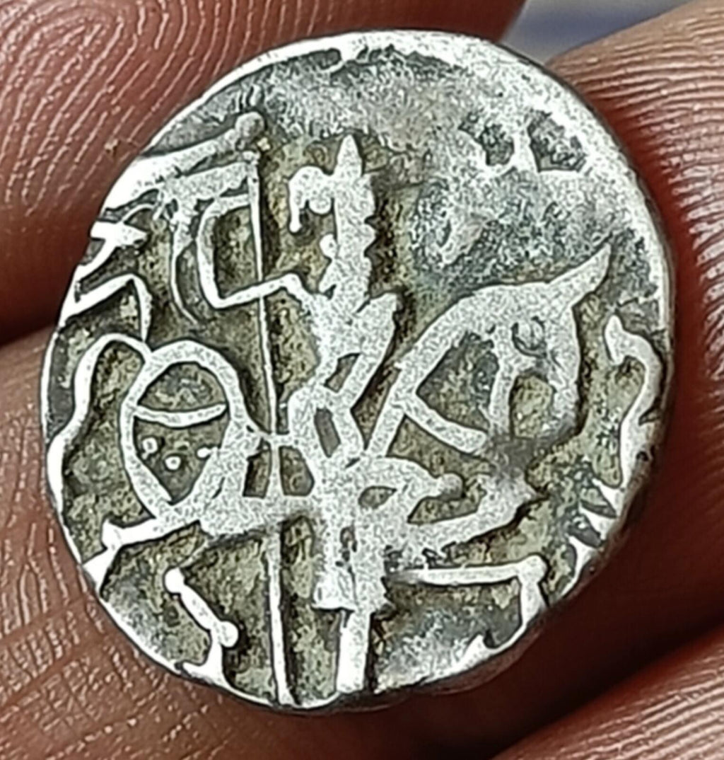 #N9#U14#Indian  Samanta Deva (850 AD) silver big flan coin. Superb grade Rare