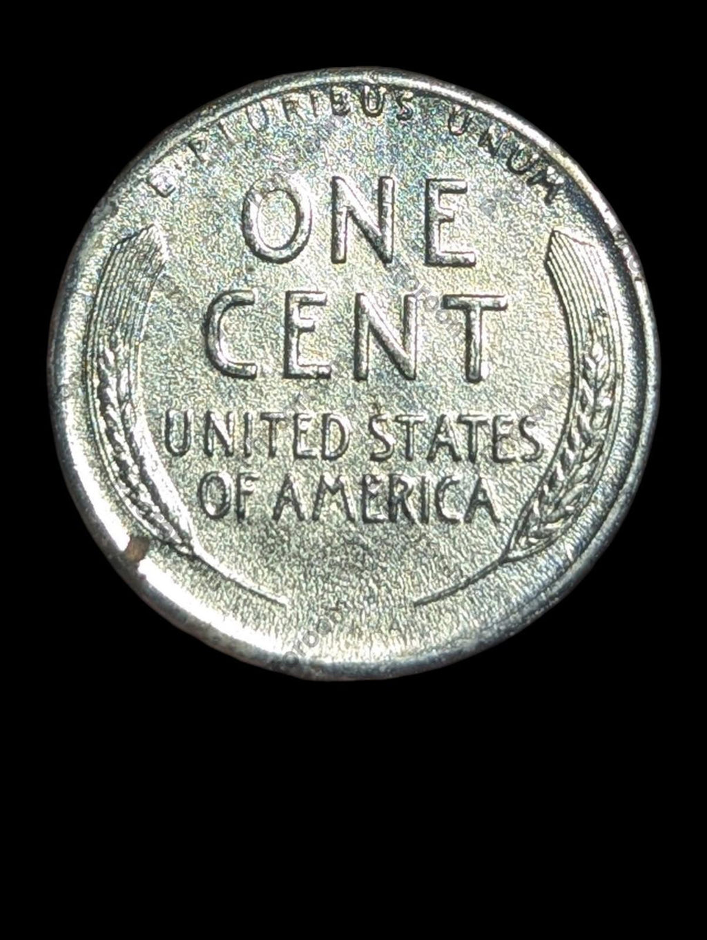 1943 Lincoln P Wheat Steal Penny Error Coin DDO 4 In Strike Thru B/8 Reverse