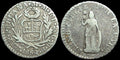 1/2 Real 1850 M.B Silver Peru Coin KM 144.7 Wow Grade