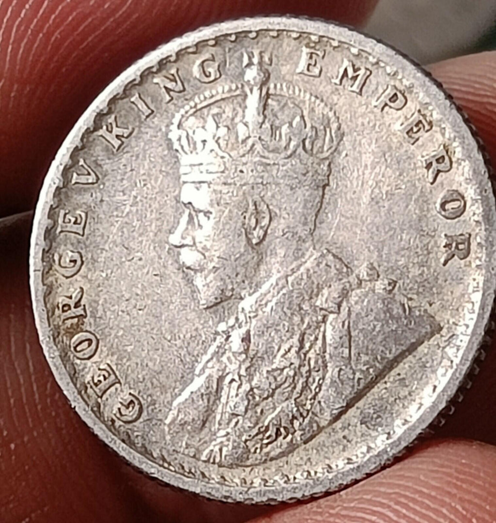#P2# British India Colony 1936 Silver Quarter Rupee Coin of George V