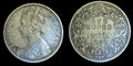 India 1897 Silver Rupee Calcutta Mint, Rare Key Date