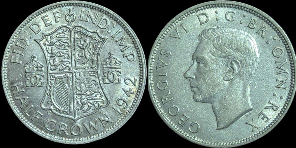 Grande-Bretagne, pièce de demi-couronne en argent 1942