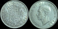 Grande-Bretagne, pièce de demi-couronne en argent 1942