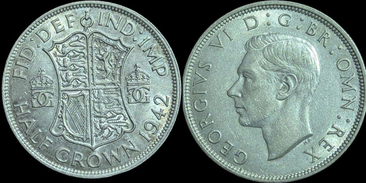 Grande-Bretagne, pièce de demi-couronne en argent 1942