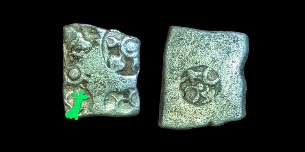India ⭐ INDUS Valley Mayuriyan Punch ⭐ silver Coin 300 BC 🦌DEER