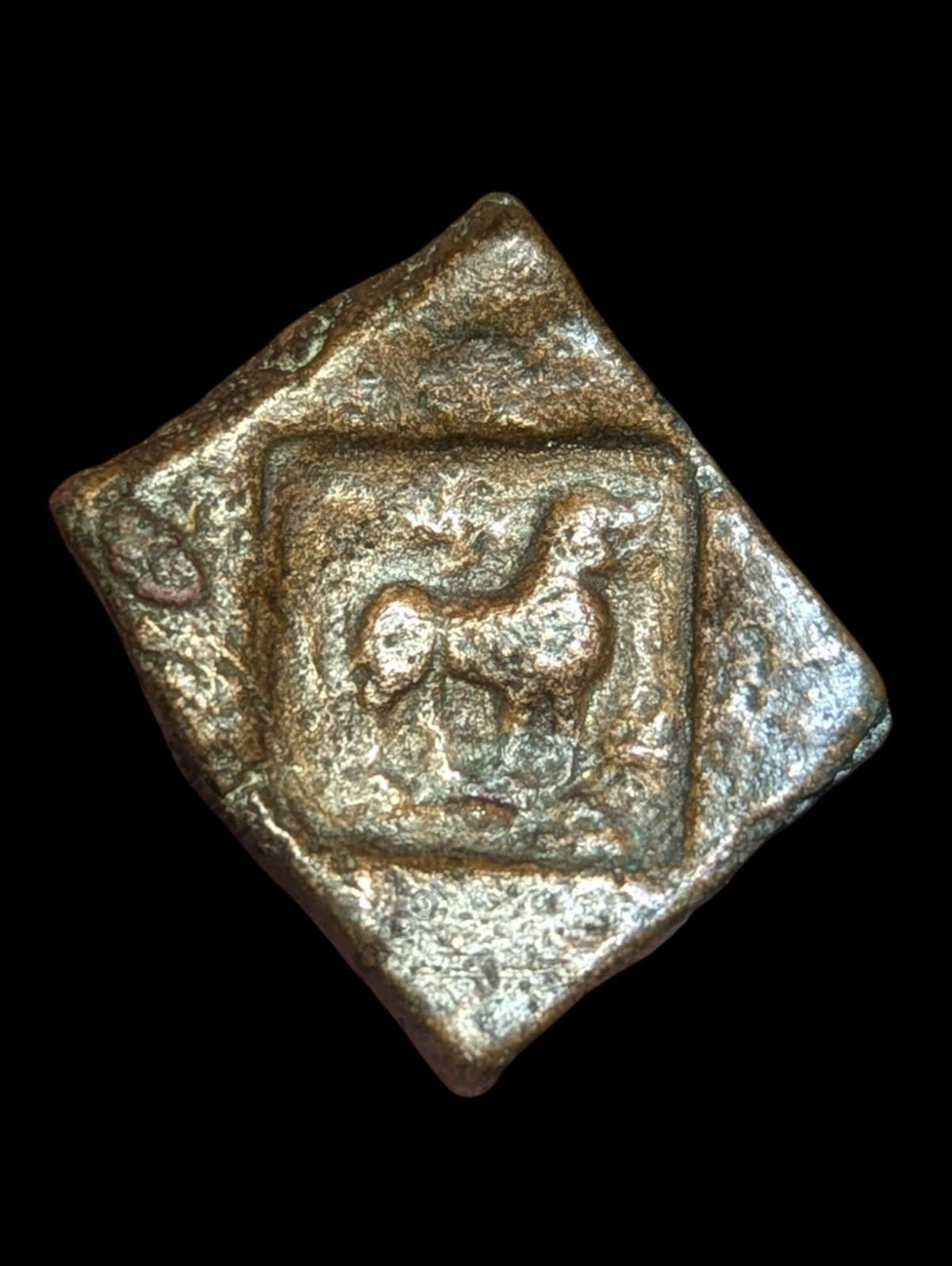 Excellent grade Taxila  copper unit Lion-Elephant type 13 gm