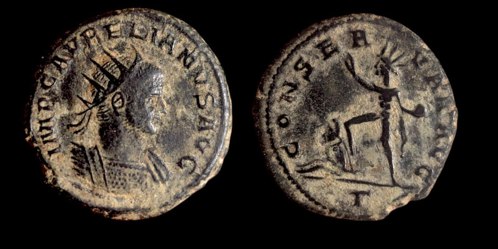 Aurelian Antoninianus Sol treading down captives ROME Mint