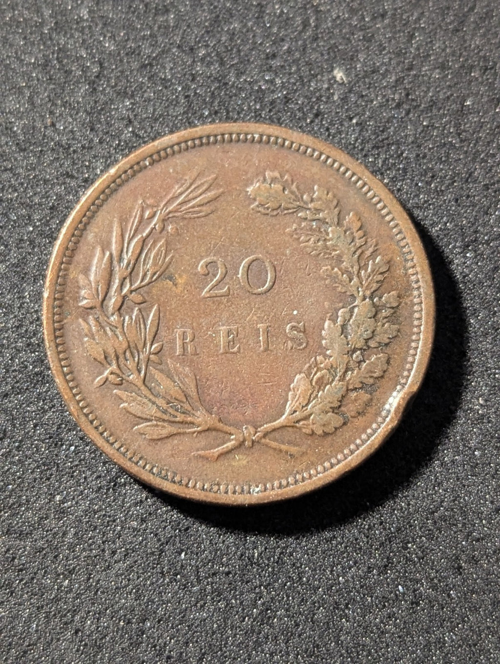 1892 PORTUGAL King Antique VINTAGE 20 Reis Portuguese Coin Rare