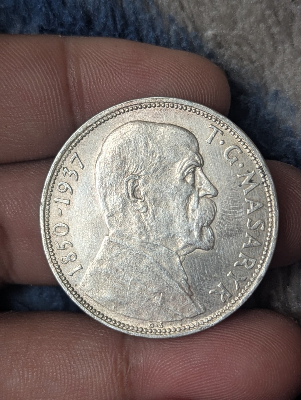 Czechoslovak Coin 20 Korun | President Tomas G. Masaryk | Czechoslovakia | 1937