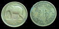 🧭 🇨🇩 CONGO BELGIUM 2 FRANCS 1947 ELEPHANT