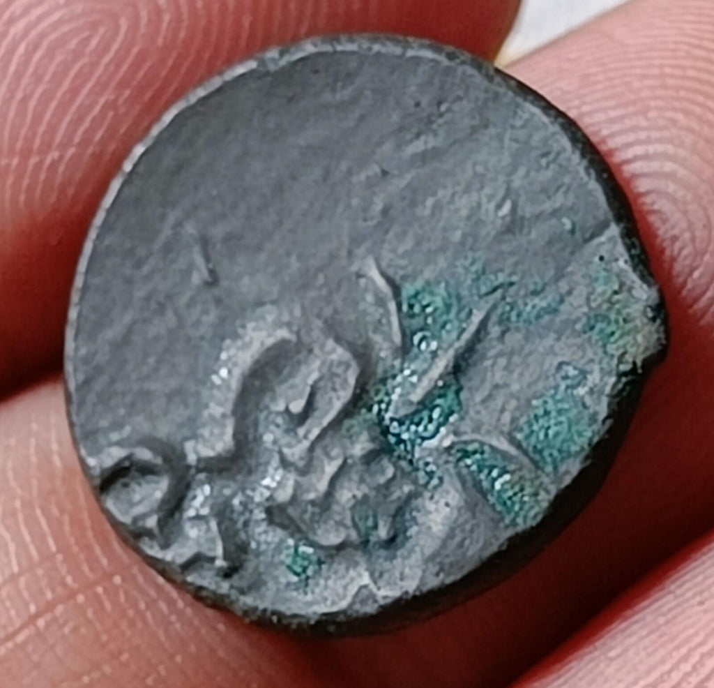 #Rownak#V76#Ancient India Satavahana Satakarni Elephant potin coin 1 Karashapana