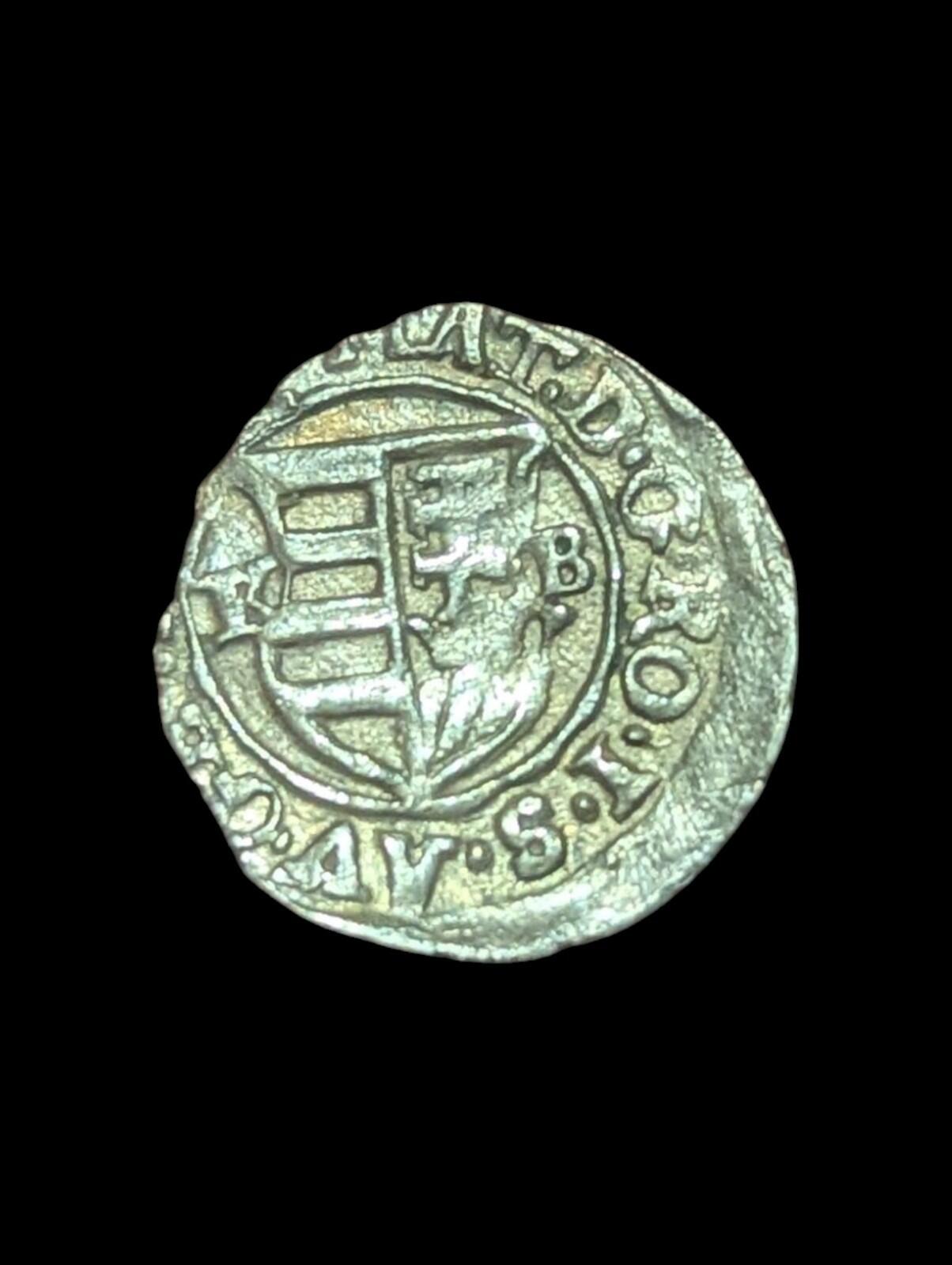1616 KB HUNGARY King Matyas Matthias II Madonna Child Silver Denier Coin Rare