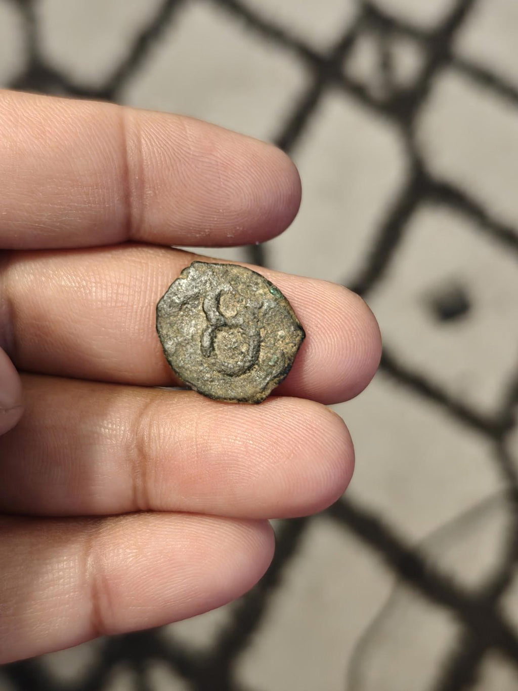 Ancient India Coin Quarter Karshapana Taxila AE16mm Moon Hill#&