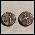 INDIA KUSHAN, Huvishka AE Tetradrachm Unit NANA Standing Very Rare#