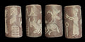 Agate Stone King Ancient Near Eastern Cylinder Intaglio Bead - Numis Hobby Shop