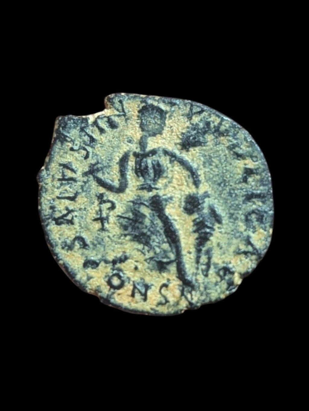 Ancient Roman coin Arcadius 388AD Victory wreath captive chi - rho - Numis Hobby Shop