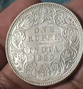 #B3#Victoria-British India colony-Silver Rupee-1889-Bombay Mint 11.6 gm