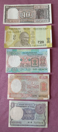 🇮🇳 India🇮🇳 Old different 20-10-5-2-1 Rupees 5 Notes-Uncirculated-Crispy