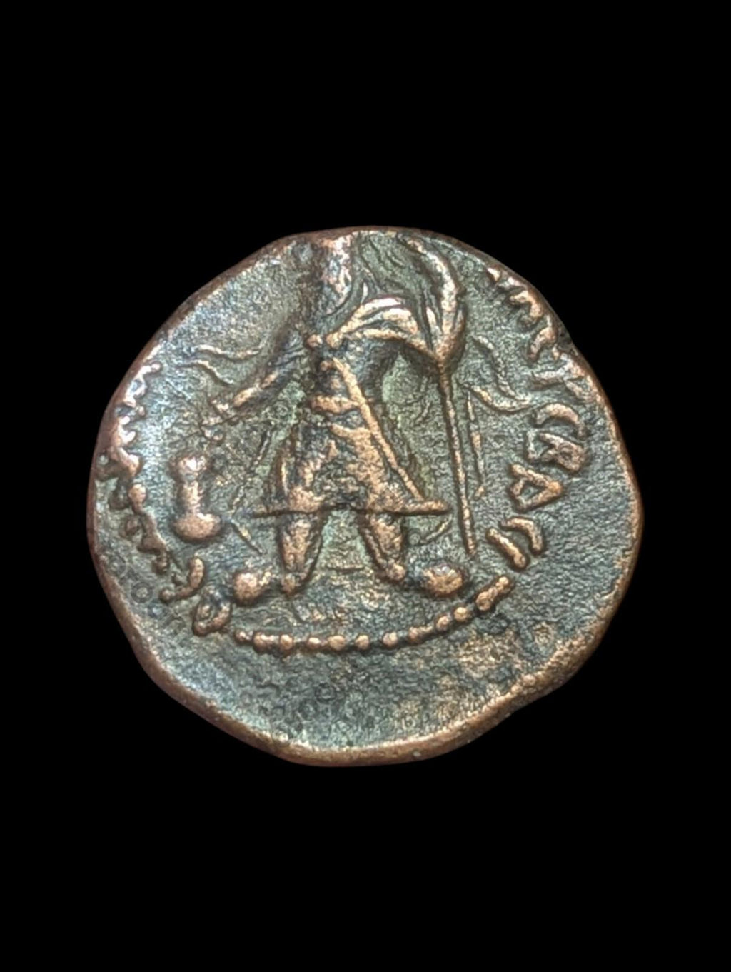 INDIA KUSHAN, Kanishka I AE Didrachm Unit Goddess NANA Very Rare