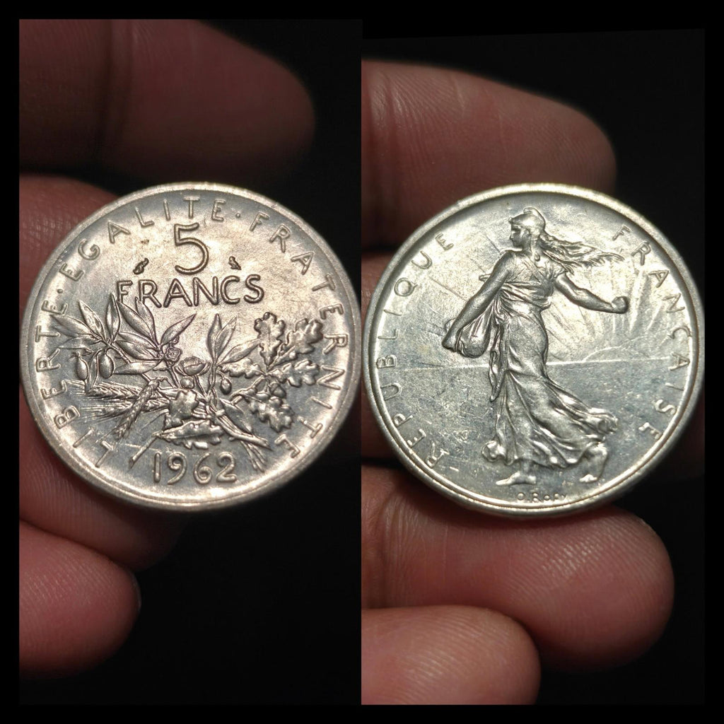 1962 FRANCE Grande pièce française de 5 francs en argent avec La Semeuse 16#