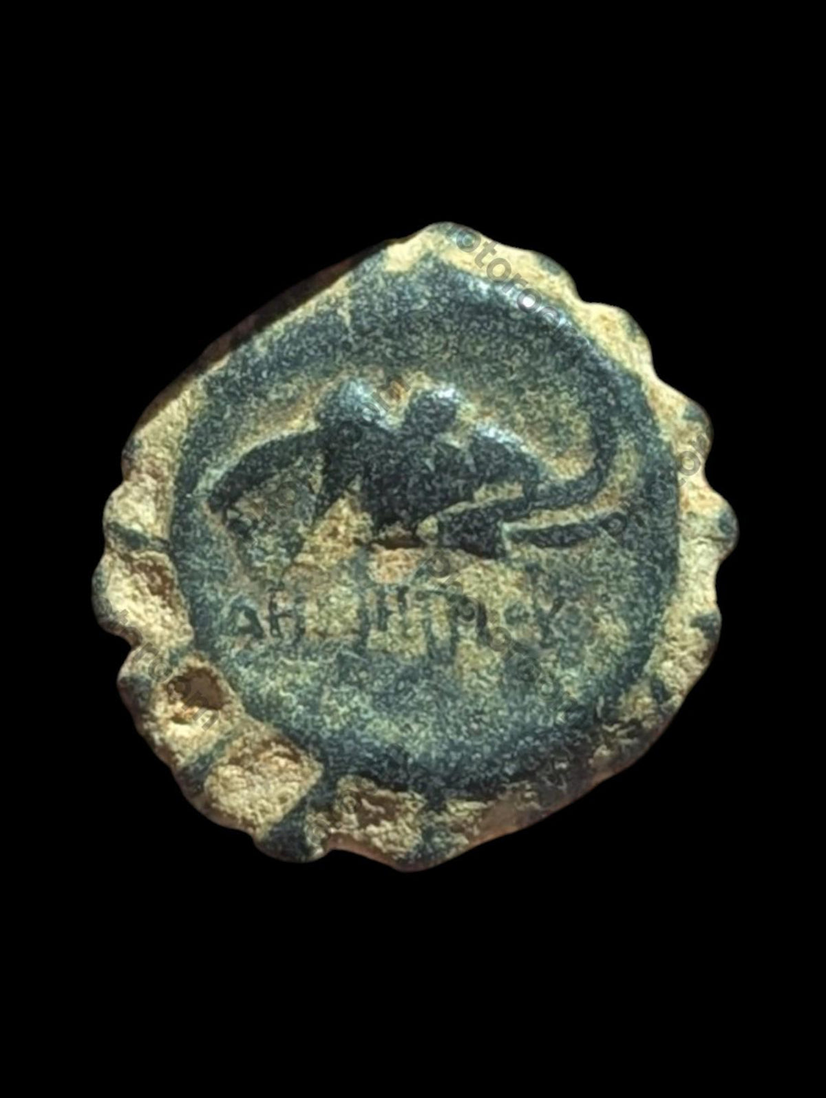 Ancient Greek Bronze Coin Antioch 162-150 BC - Demetrios I Soter ELEPHANT HORSE