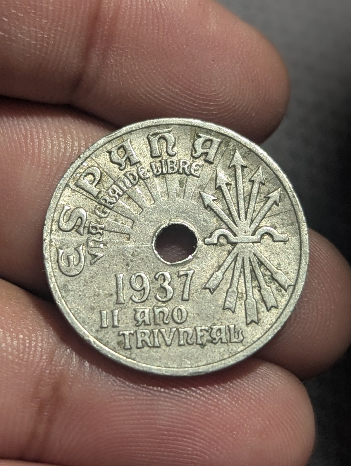 Spain, 25 Centimos, 1937, Vienna, Copper-nickel Wow Grade, KM:753