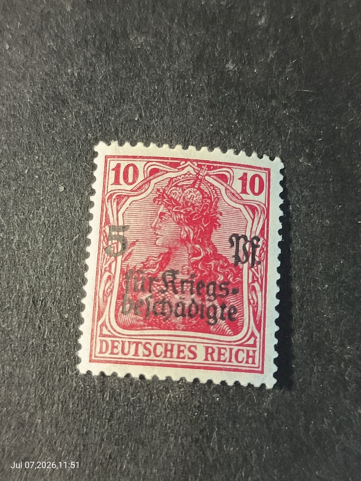 Stamp Germany Reich Germania 5 Pfennig 1919 Mi. Nr. 105 🇩🇪