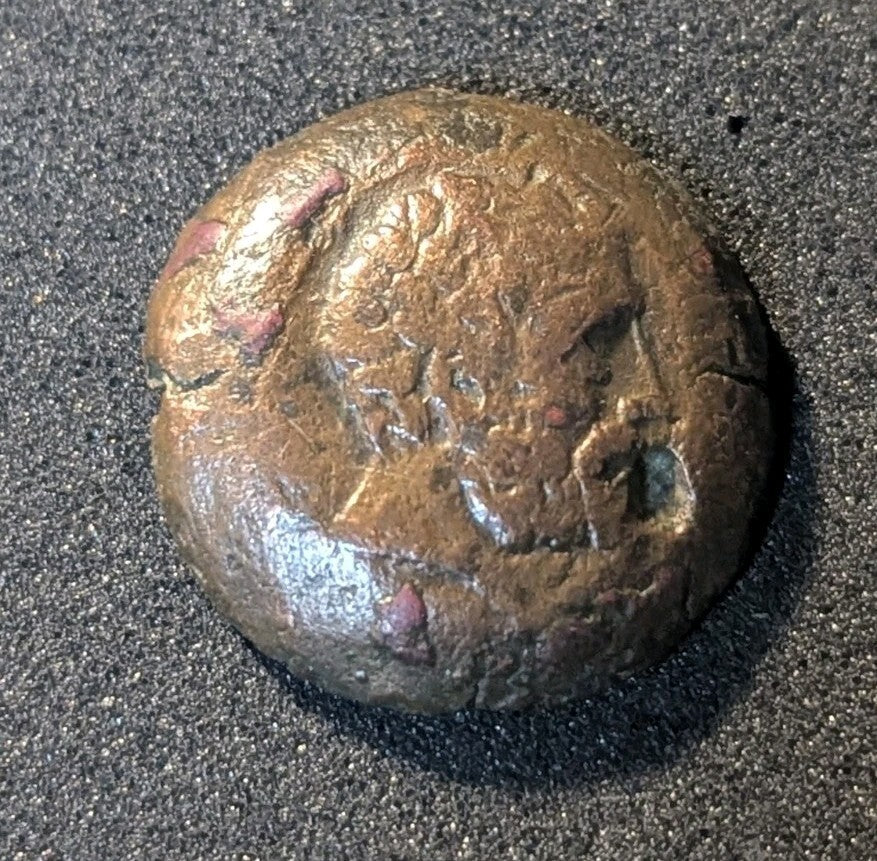 Ancient Indo-Greeks, King of Bactria Euthydemos 230-190 BC Copper  Chalkon