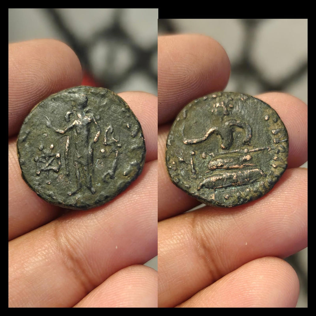 Azes II KUSHAN EMPARE Kujula Kadphises 50-90AD Herakles club Rare Tetradrachm#