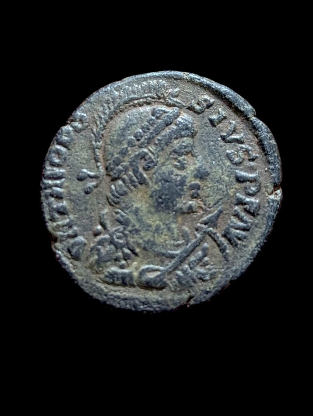 Ancienne pièce de monnaie romaine Théodose Ier 379-395 après J.-C. Æ 22 mm, 5,23 g